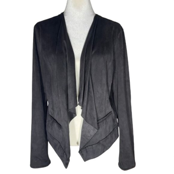 Nine West Jeans Black Drape Front Jacket with Long Sleeves Size XL - Picture 1 of 9
